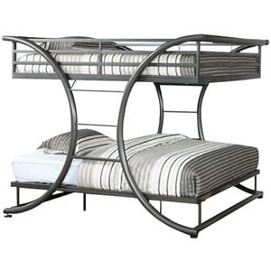 furniture of america forle contemporary full over full metal bunk bed