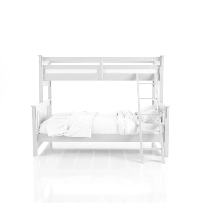 Furniture Of America Roderick Wood Twin, Twin Over Queen Bunk Bed White