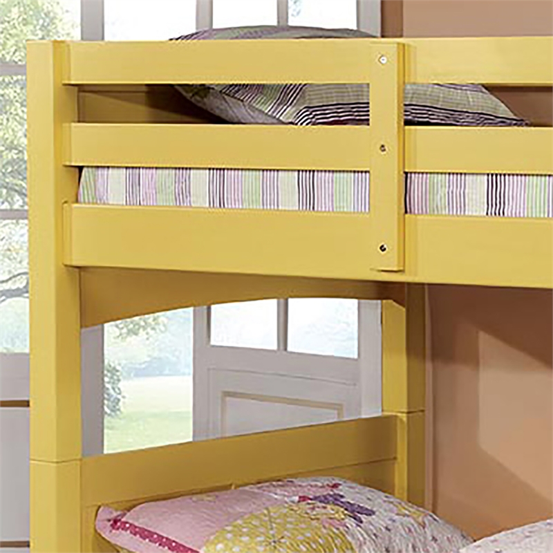 America Schwing Solid Wood Twin, Yellow Bunk Bed