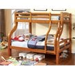 Furniture of America Gastrom Wood Twin over Full Bunk Bed in Oak
