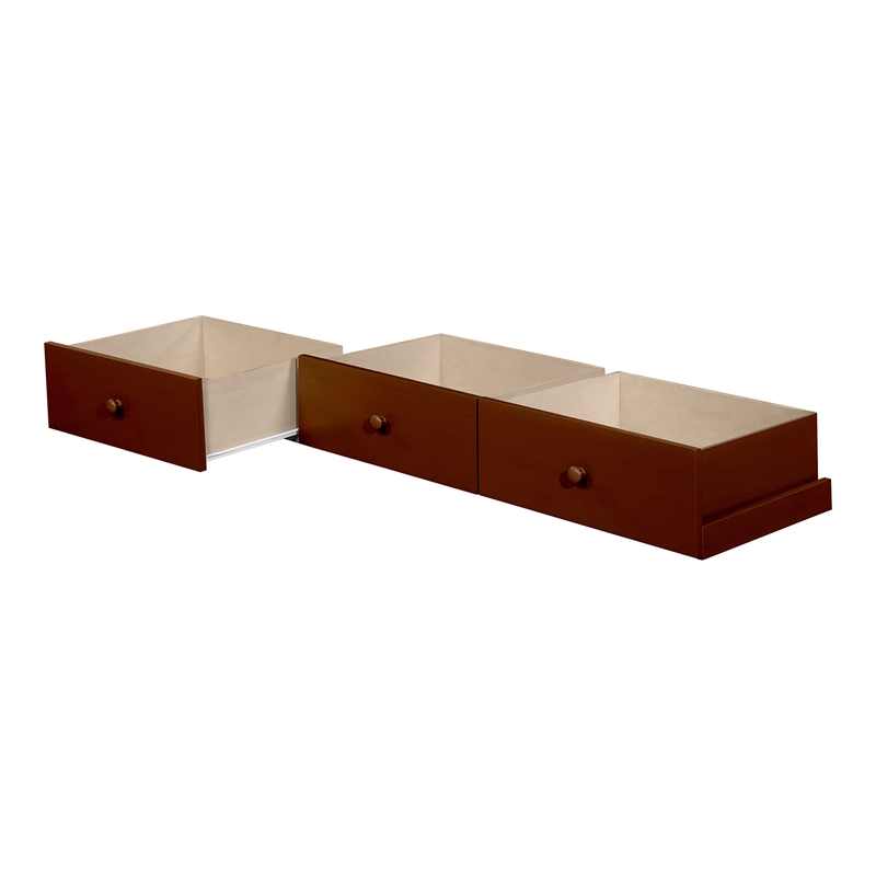 Furniture of America Gosney Cottage Wood Underbed Drawers in Cherry (Set of 3)