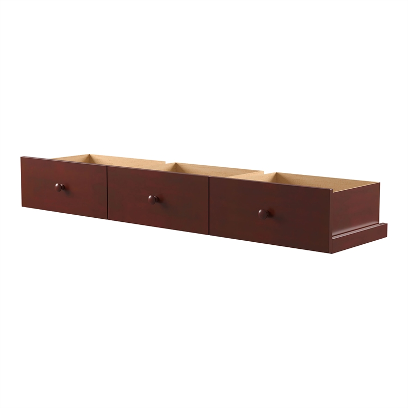 Furniture of America Gosney Cottage Wood Underbed Drawers in Cherry (Set of 3)
