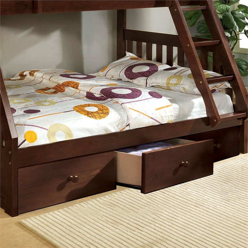 Furniture of America Gosney Cottage Wood Underbed Drawers in Espresso (Set of 3)