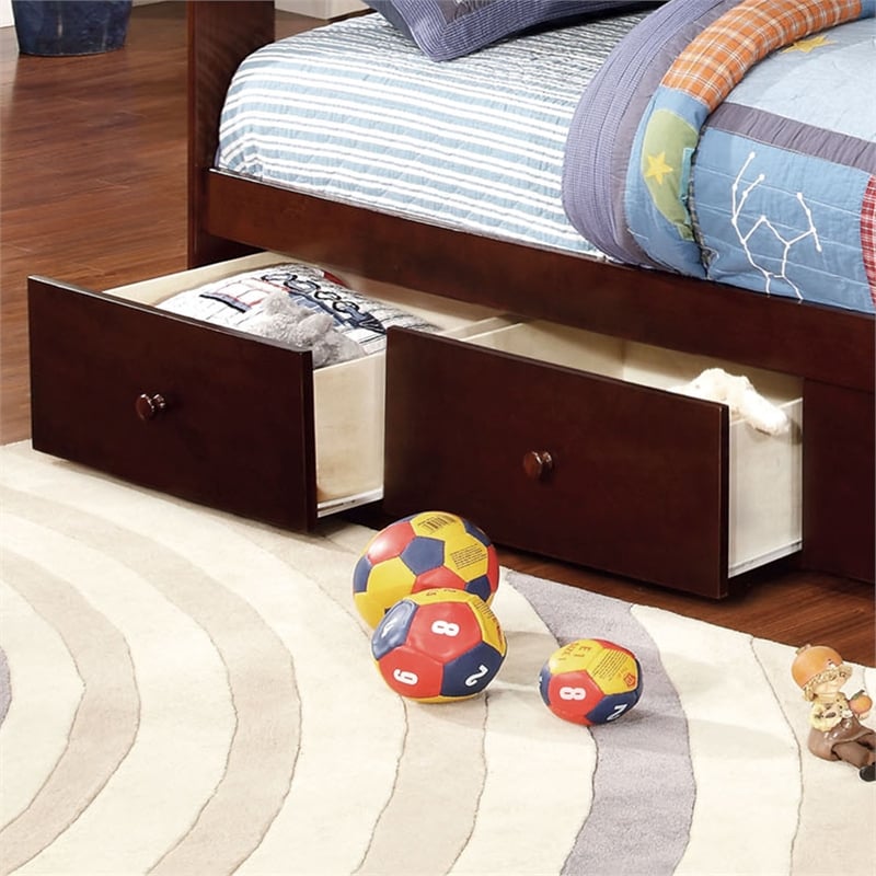 Furniture of America Gosney Cottage Wood Underbed Drawers in Espresso (Set of 3)