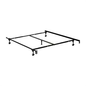 Furniture of America Hagemen Metal Adjustable Full/Queen Bed Frame in Black