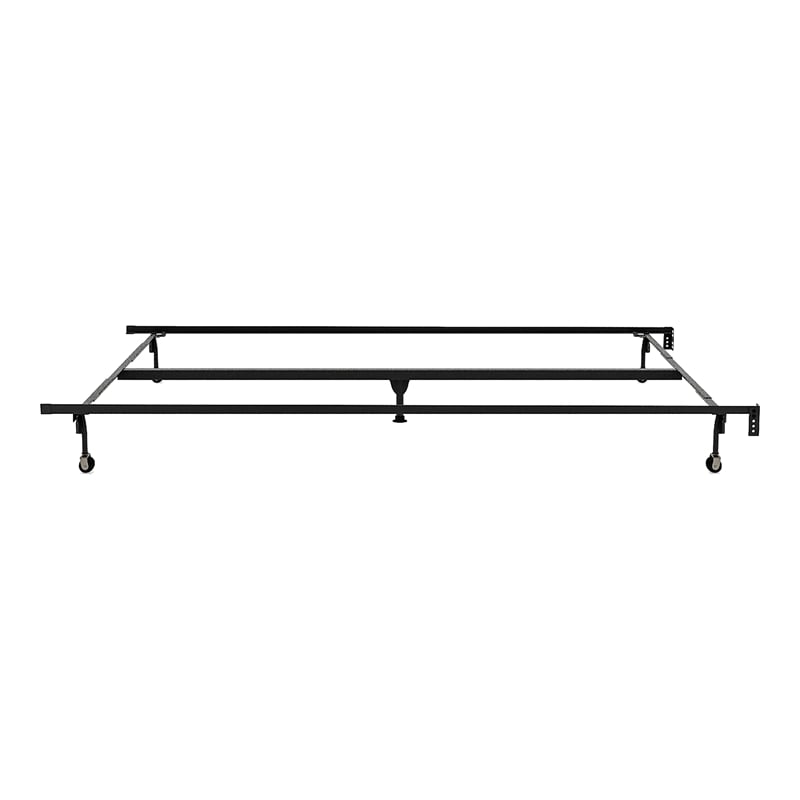 Furniture of America Hagemen Metal Adjustable Full/Queen Bed Frame in Black