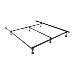 Furniture of America Hagemen Metal Adjustable Queen/King Bed Frame in Black