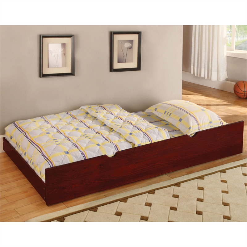 Furniture of America Barnes Transitional Wood Twin Trundle in Cherry