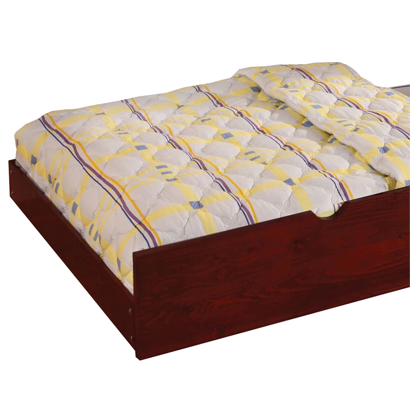 Furniture of America Barnes Transitional Wood Twin Trundle in Cherry