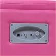 Furniture of America Larson Faux Leather Square Speaker Ottoman in Pink