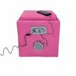 Furniture of America Larson Faux Leather Square Speaker Ottoman in Pink