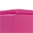 Furniture of America Larson Faux Leather Square Speaker Ottoman in Pink