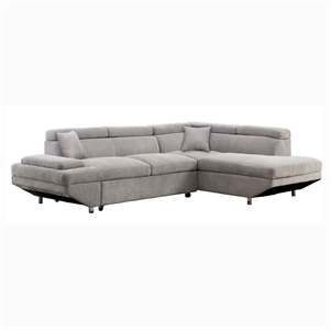 furniture of america berguin right facing flannelette fabric upholstered convertible sectional