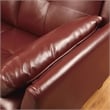 Furniture of America Billie Faux Leather Tufted Sectional in Red