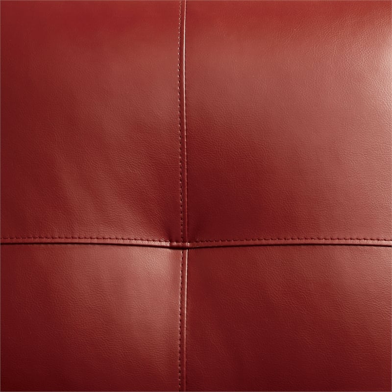 Furniture of America Billie Faux Leather Tufted Sectional in Red