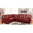 Furniture of America Billie Faux Leather Tufted Sectional in Red