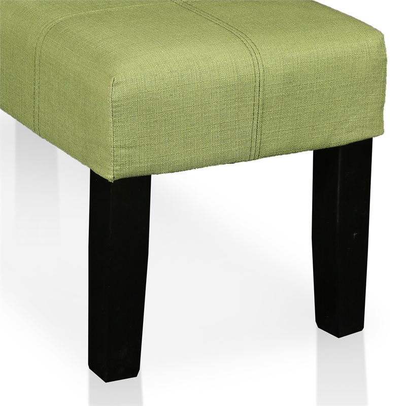 Furniture of America Parcey Contemporary Fabric Padded Bench in Green