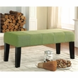 Furniture of America Parcey Contemporary Fabric Padded Bench in Green