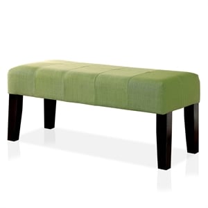 Furniture of America Parcey Contemporary Fabric Padded Bench in Green