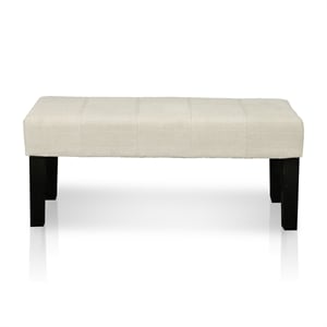 Furniture of America Parcey Contemporary Fabric Padded Bench in Ivory