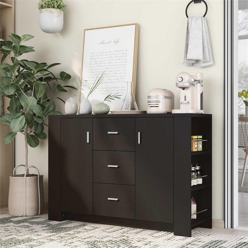 Furniture of America Nathan Modern Wood Multi-Storage Buffet in Cappuccino