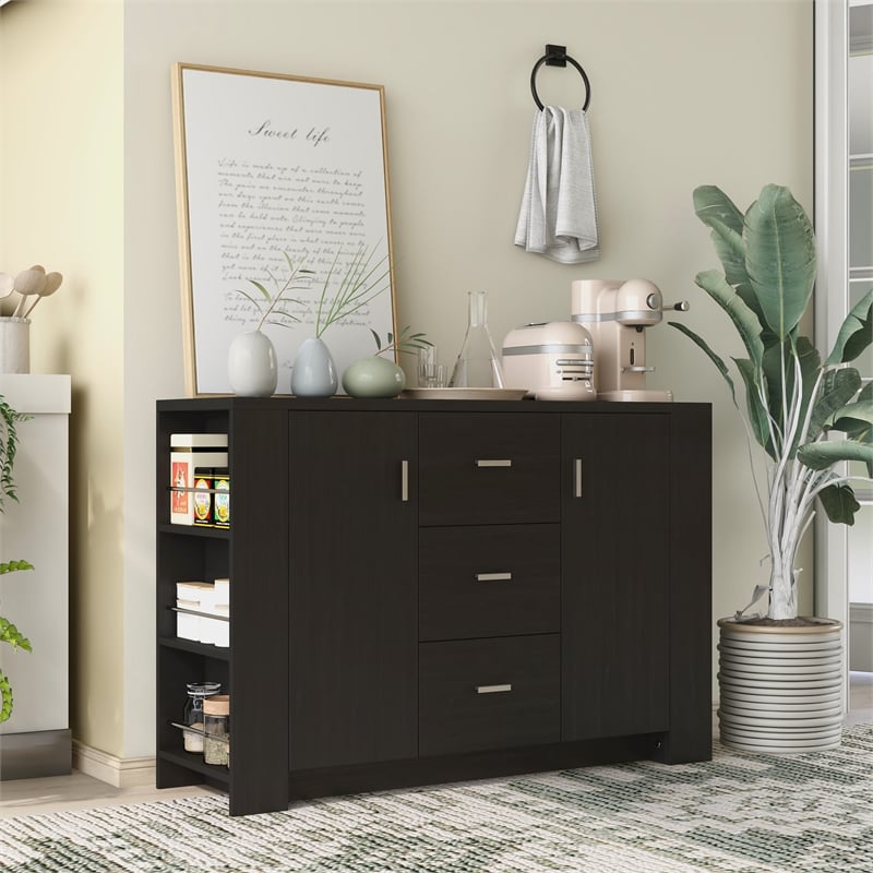Furniture of America Nathan Modern Wood Multi-Storage Buffet in Cappuccino