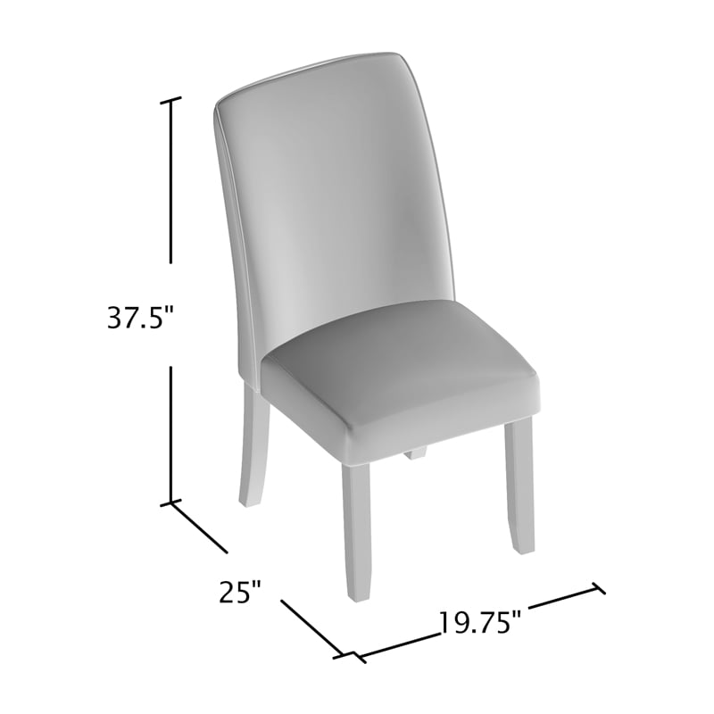 Furniture of America Janna Fabric Padded Dining Chair in Espresso (Set of 2)