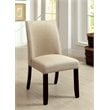 Furniture of America Janna Fabric Padded Dining Chair in Espresso (Set of 2)