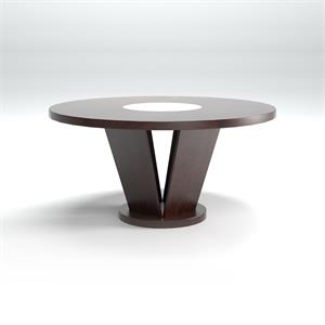 furniture of america janna round wood dining table in espresso