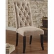 Furniture of America Landon Fabric Side Chair in Ivory and Black (Set of 2)