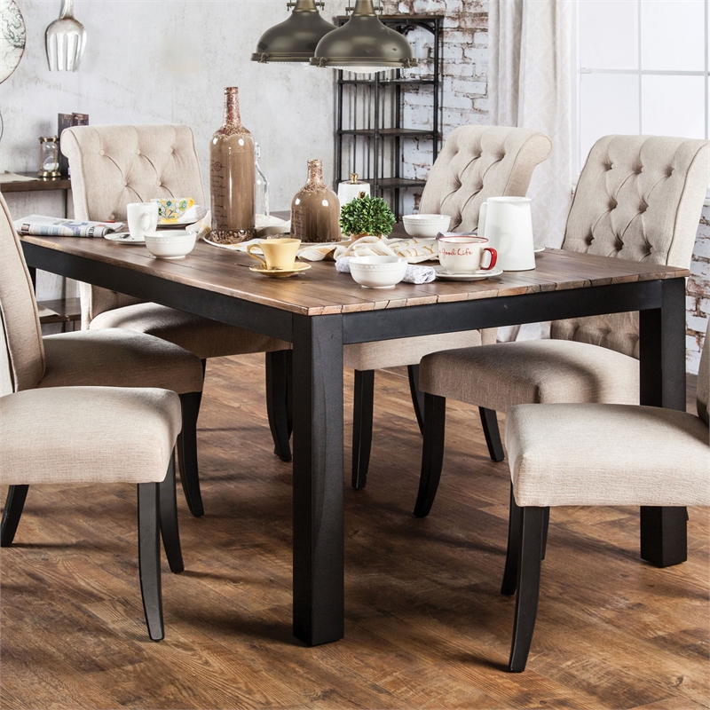 Furniture of America Landon Contemporary Wood Dining Table in Black