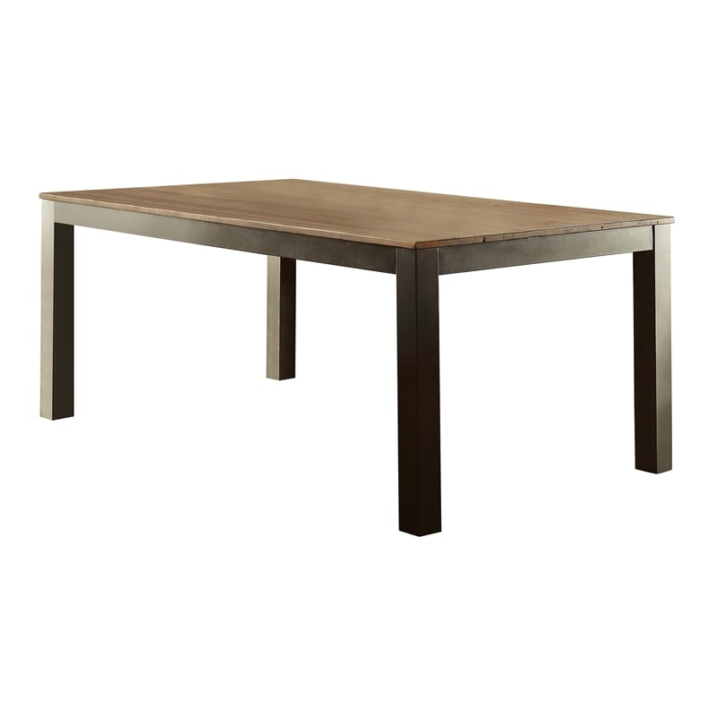 Furniture of America Landon Wood 7-piece Dining Set in Beige and Black