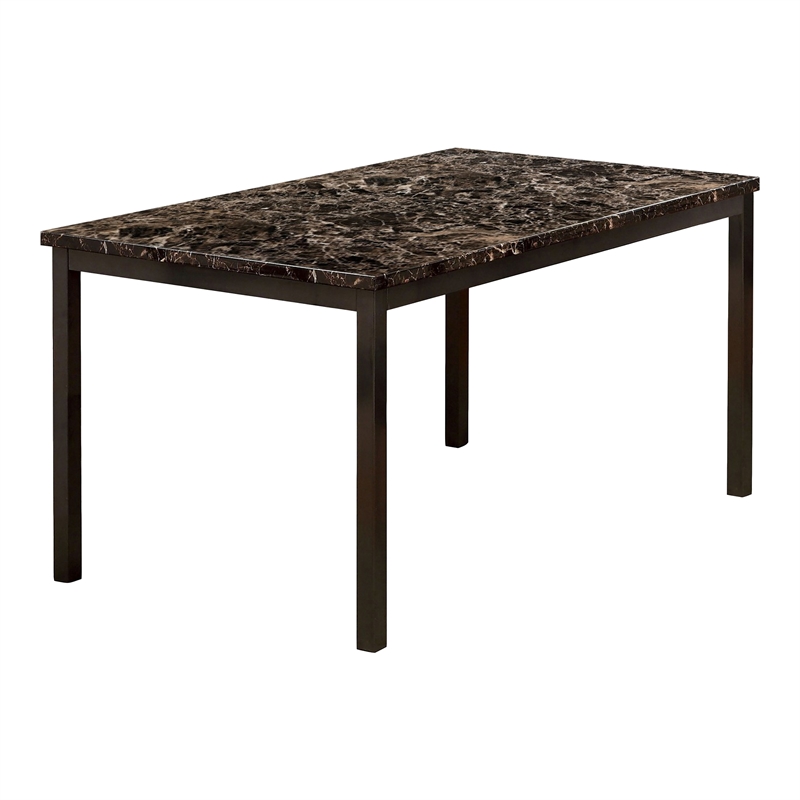 Furniture of America Maxson Transitional Metal 48-Inch Dining Table in Black
