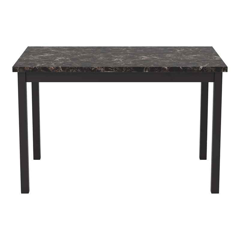 Furniture of America Maxson Transitional Metal 48-Inch Dining Table in Black