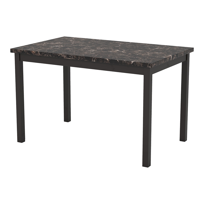 Furniture of America Maxson Transitional Metal 48-Inch Dining Table in Black