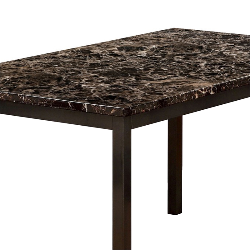 Furniture of America Maxson Transitional Metal 48-Inch Dining Table in Black