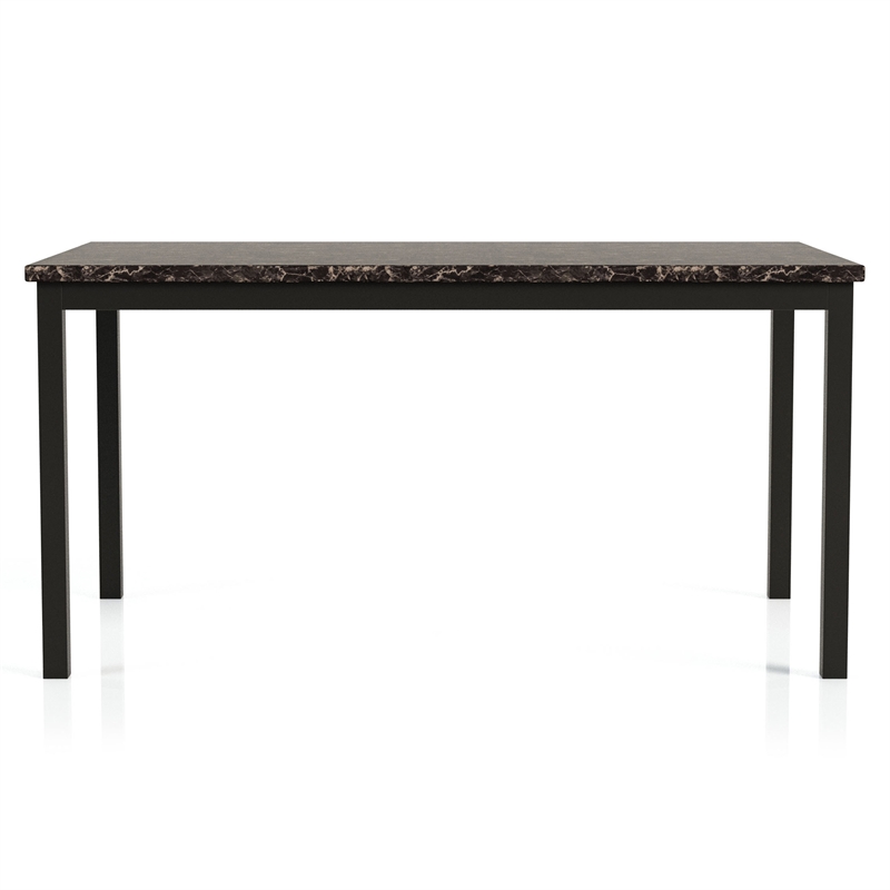 Furniture of America Maxson Transitional Metal 60-Inch Dining Table in Black