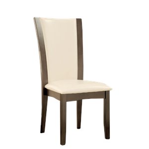 furniture of america waverly contemporary faux leather dining side chair (set of 2)