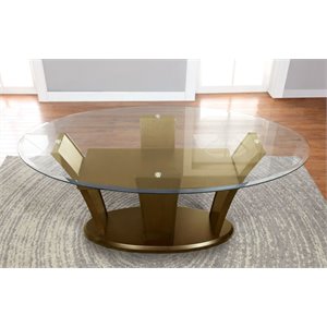 furniture of america waverly contemporary glass top dining table in brown cherry