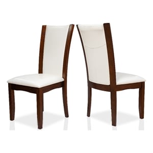 furniture of america waverly contemporary faux leather dining side chair (set of 2)