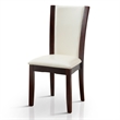 Furniture of America Waverly Faux Leather Side Chair in White (Set of 2)