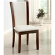 Furniture of America Waverly Faux Leather Side Chair in White (Set of 2)