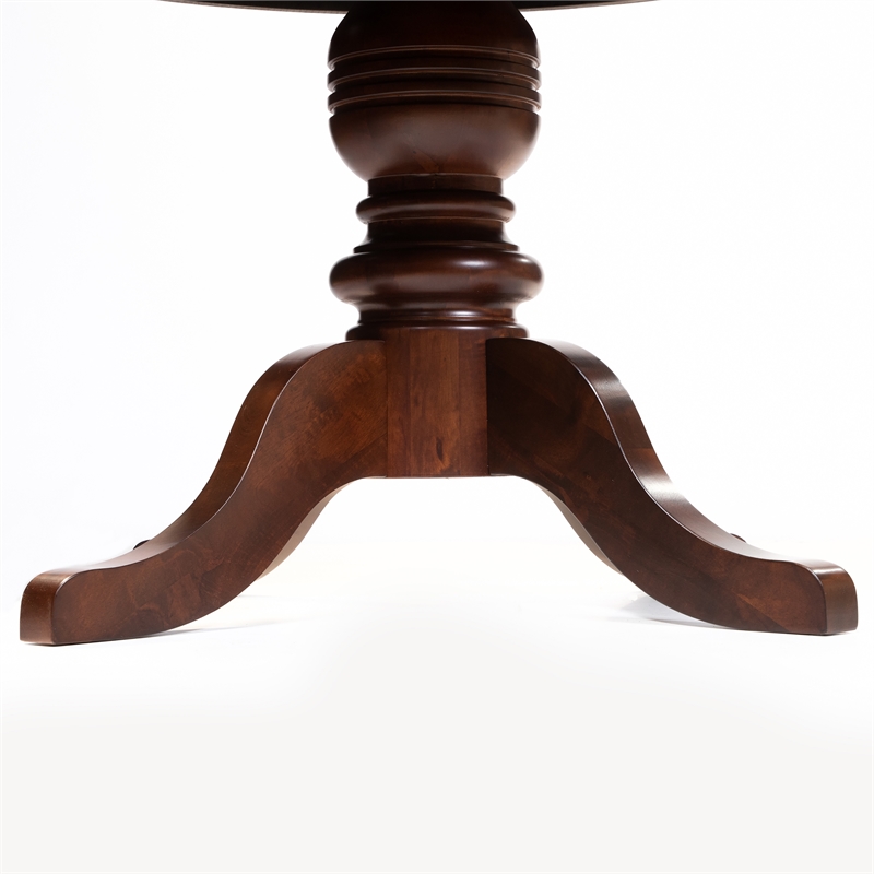 Furniture of America Amersty Round Wood Dining Table in Brown Cherry