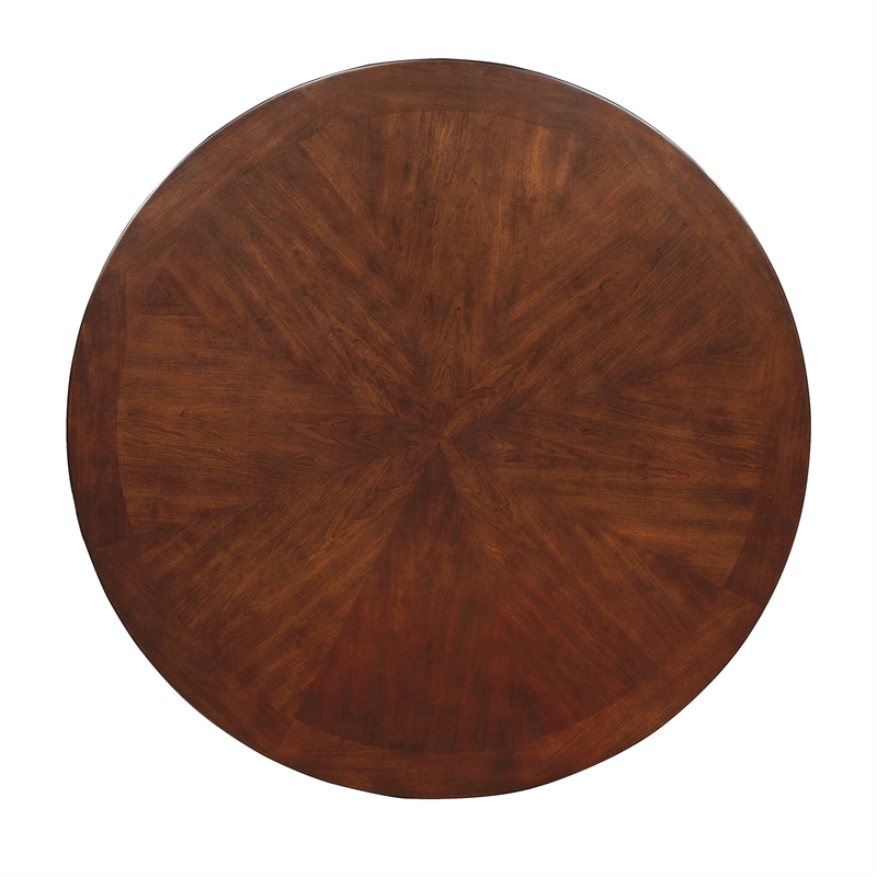 Furniture of America Amersty Round Wood Dining Table in Brown Cherry