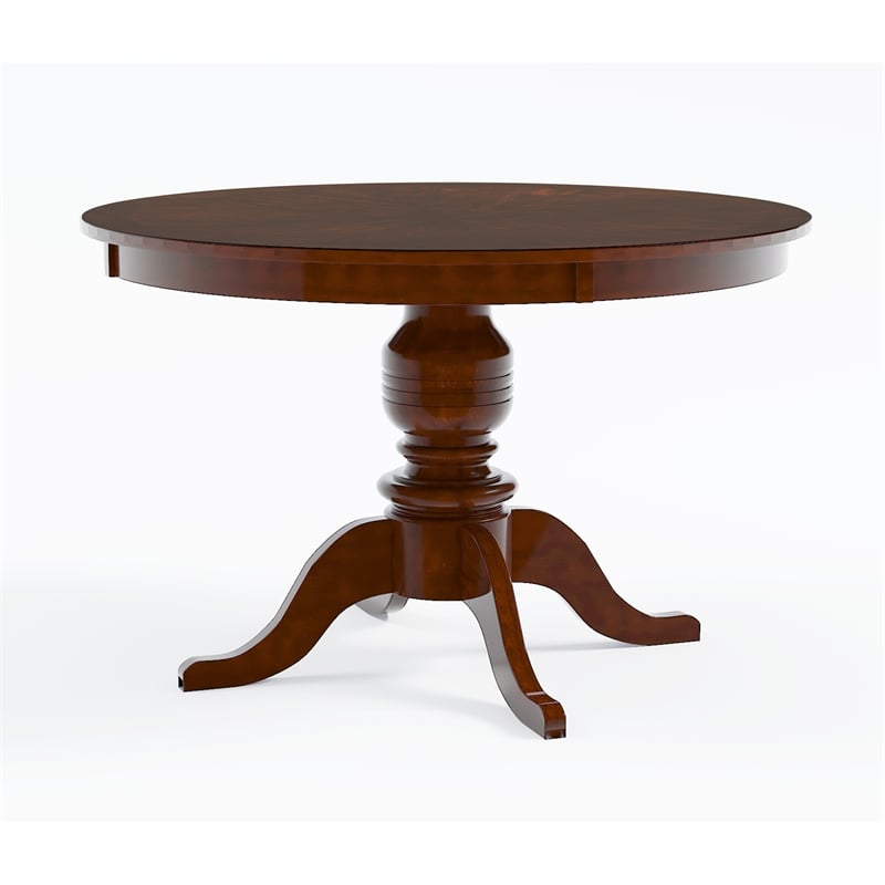 Furniture of America Amersty Round Wood Dining Table in Brown Cherry