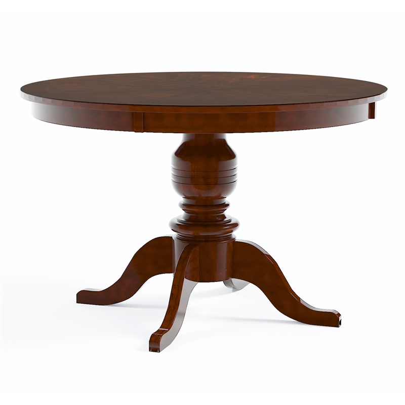 Furniture of America Amersty Round Wood Dining Table in Brown Cherry