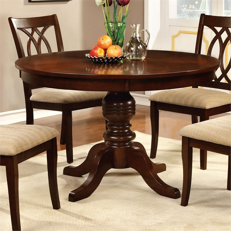 Furniture of America Amersty 5-Piece Wood Dining Set in Brown Cherry