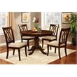Furniture of America Amersty 5-Piece Wood Dining Set in Brown Cherry