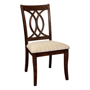 furniture of america amersty wood dining chair in brown cherry (set of 2)