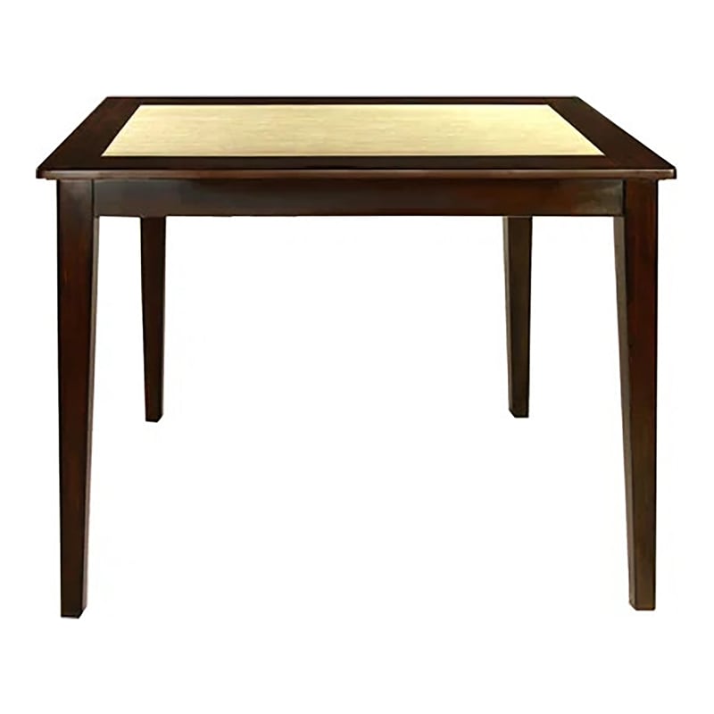 Furniture of America Weese Wood Square Counter Height Table in Dark Walnut